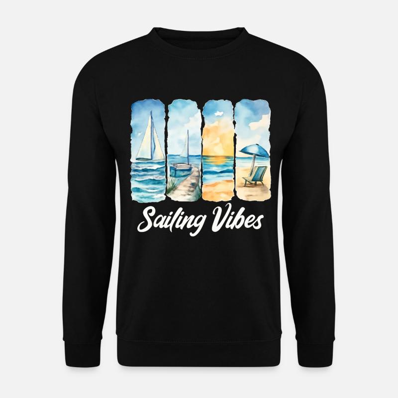 Segelstimmung am Meer erleben - Unisex Pullover - Schwarz