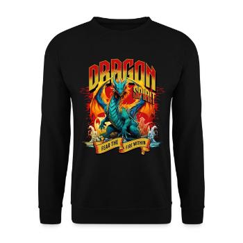 Dragon Fantasy Magic Mysticism Mythology Creature - Unisex Sweatshirt - black - Front - Alina (178cm) & Michal (187cm)