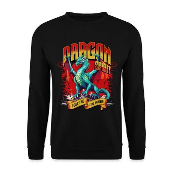 Dragon Fantasy Magic Mysticism Mythology Creature - Unisex Sweatshirt - black - Front - Alina (178cm) & Michal (187cm)