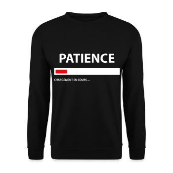 Loading Patience - Unisex Pullover - Schwarz - Vorne - Alina (178cm) & Michal (187cm)