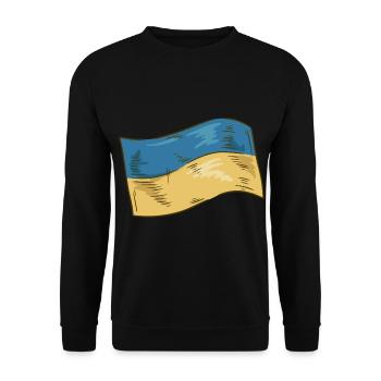 Ukraine Flag - Unisex Sweatshirt - black - Front - Alina (178cm) & Michal (187cm)