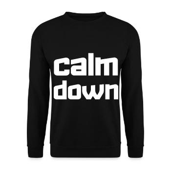 Relaxation and relaxation. Just Calm Down - Unisex Sweatshirt - black - Front - Alina (178cm) & Michal (187cm)