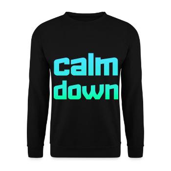 Relaxation and relaxation. Just Calm Down - Unisex Sweatshirt - black - Front - Alina (178cm) & Michal (187cm)