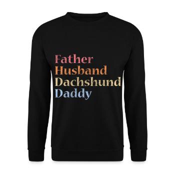 Dackel Hunde Welpe Zwergdackel - Unisex Pullover - Schwarz - Vorne - Alina (178cm) & Michal (187cm)