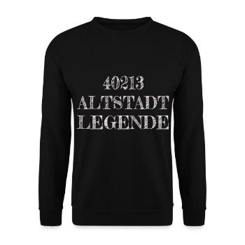 40213 Altstadt Legende, Party ,Theke, Düsseldorf - Unisex Pullover - Schwarz - Vorne - Alina (178cm) & Michal (187cm)