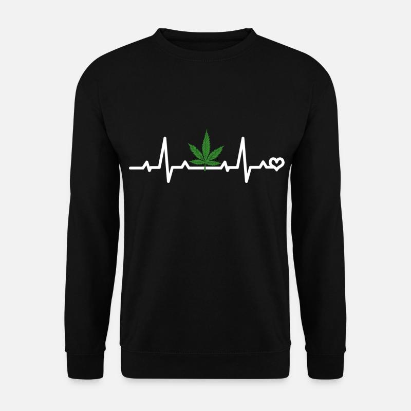 Cannabis Leaf ECG - Unisex Sweatshirt - black
