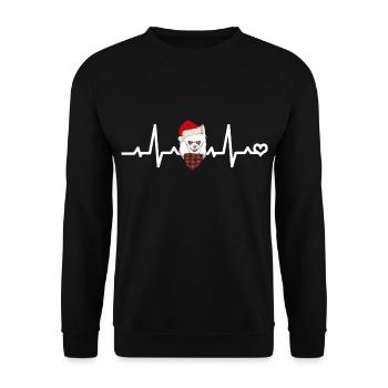 White Chihuahua Christmas Hat Heart Rate ECG - Unisex Sweatshirt - black - Front - Alina (178cm) & Michal (187cm)