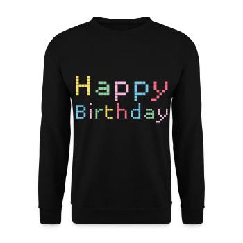 Joyeux anniversaire Félicitations Idée cadeau - Sweat-shirt Unisexe - noir - Devant - Alina (178cm) & Michal (187cm)