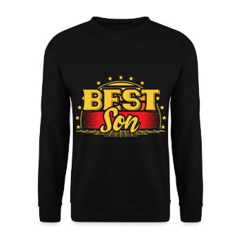Sohn Geburt Junge Geschenkidee - Unisex Pullover - Schwarz - Vorne - Alina (178cm) & Michal (187cm)
