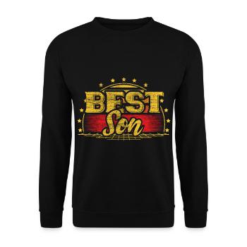 Bester Sohn Geschenkidee - Unisex Pullover - Schwarz - Vorne - Alina (178cm) & Michal (187cm)