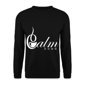 Relaxation and relaxation. Just Calm Down - Unisex Sweatshirt - black - Front - Alina (178cm) & Michal (187cm)