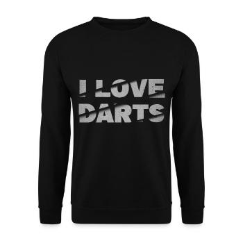 J’aime les fléchettes Jeu de fléchettes Joueur de fléchettes Fléchettes - Sweat-shirt Unisexe - noir - Devant - Alina (178cm) & Michal (187cm)