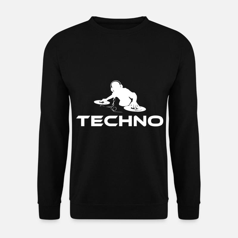 techno dj white - Unisex Sweatshirt - black