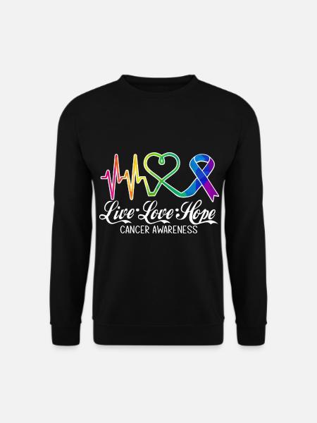 Live Love Hope Cancer Awareness Bunte Symbole - Unisex Pullover - Schwarz