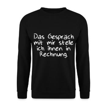 Das Gespräch mit Rechnung - Unisex Pullover - Schwarz - Vorne - Alina (178cm) & Michal (187cm)