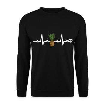 Design élégant d’ananas - Plage de soleil d’été - Sweat-shirt Unisexe - noir - Devant - Alina (178cm) & Michal (187cm)