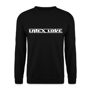Schrift Design "Latex Love" - Unisex Pullover - Schwarz - Vorne - Alina (178cm) & Michal (187cm)