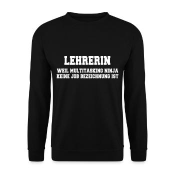 Lehrerin - Unisex Pullover - Schwarz - Vorne - Alina (178cm) & Michal (187cm)