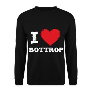 Ich liebe meine Stadt Bottrop - Unisex Pullover - Schwarz - Vorne - Alina (178cm) & Michal (187cm)