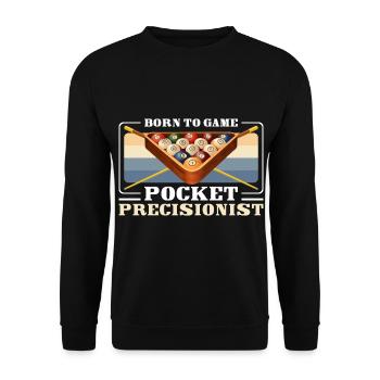 Pool Billardspieler Queue 8-Ball - Unisex Pullover - Schwarz - Vorne - Alina (178cm) & Michal (187cm)