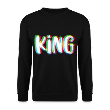 King - Queen Partnershirt - Unisex Pullover - Schwarz - Vorne - Alina (178cm) & Michal (187cm)