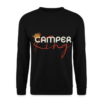 Camper King - Camping Family King Crown - Unisex Sweatshirt - black - Front - Alina (178cm) & Michal (187cm)