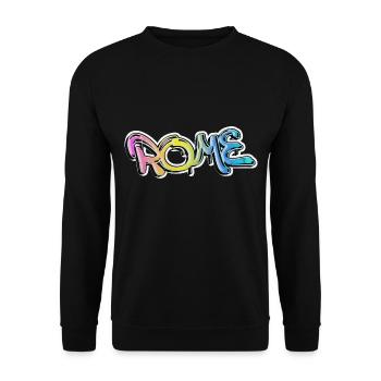 Rome Rome Italie Ville Graffiti Spray Sprayer - Sweat-shirt Unisexe - noir - Devant - Alina (178cm) & Michal (187cm)