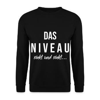das niveau sinkt und sinkt - Unisex Pullover - Schwarz - Vorne - Alina (178cm) & Michal (187cm)