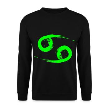 Krebs Cancer Sternzeichen Design Symbol Grün - Unisex Pullover - Schwarz - Vorne - Alina (178cm) & Michal (187cm)