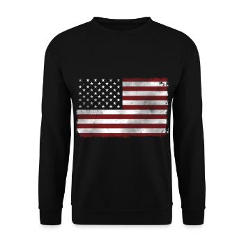 American flag - Unisex Sweatshirt - black - Front - Alina (178cm) & Michal (187cm)