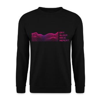 Eat. Sleep. Rave. Repeat. - Unisex Pullover - Schwarz - Vorne - Alina (178cm) & Michal (187cm)