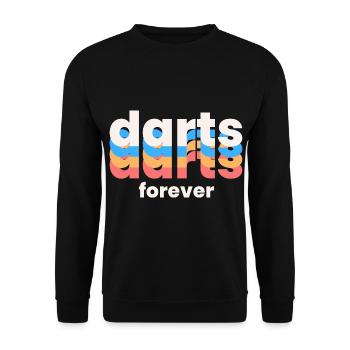 Darts für immer. - Unisex Pullover - Schwarz - Vorne - Alina (178cm) & Michal (187cm)