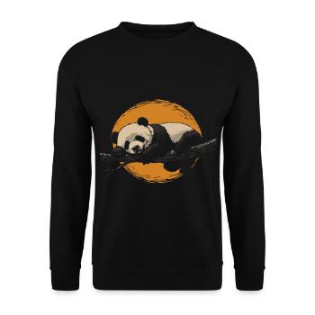 Panda sleeps before sunset vintage - Unisex Sweatshirt - black - Front - Alina (178cm) & Michal (187cm)