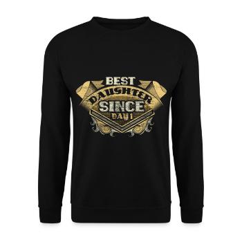 Tochter Eltern Süß Geschenkidee - Unisex Pullover - Schwarz - Vorne - Alina (178cm) & Michal (187cm)