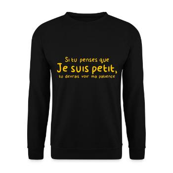 Patience Forte - Sweat-shirt Unisexe - noir - Devant - Alina (178cm) & Michal (187cm)