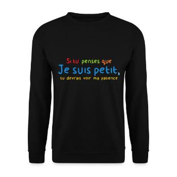 Patience Forte - Sweat-shirt Unisexe - noir - Devant - Alina (178cm) & Michal (187cm)