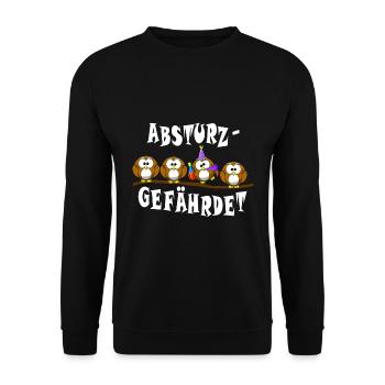 ABSTURZGEFÄHRDET - Unisex Pullover - Schwarz - Vorne - Alina (178cm) & Michal (187cm)