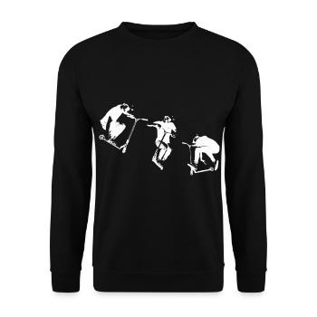 Scooter kick scooter stunt e-scooter e-scooter design - Unisex Sweatshirt - black - Front - Alina (178cm) & Michal (187cm)
