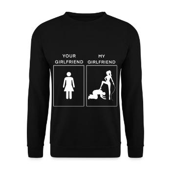 Your Girlfriend - My Girlfriend - Unisex Sweatshirt - black - Front - Alina (178cm) & Michal (187cm)