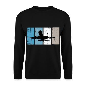 Flugzeug Pilot Luftfahrt - Unisex Pullover - Schwarz - Vorne - Alina (178cm) & Michal (187cm)