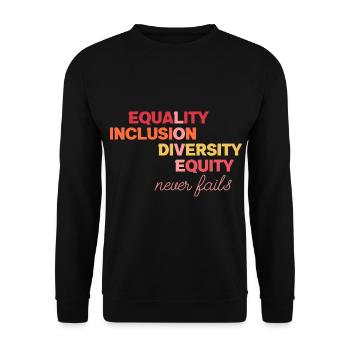 Equality Inclusion Diversity Justice - Unisex Sweatshirt - black - Front - Alina (178cm) & Michal (187cm)
