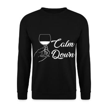 Relaxation and relaxation. Just Calm Down - Unisex Sweatshirt - black - Front - Alina (178cm) & Michal (187cm)