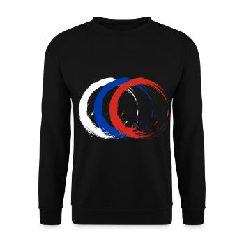 Circle brush flag russia flag colors vector - Unisex Sweatshirt - black - Front - Alina (178cm) & Michal (187cm)