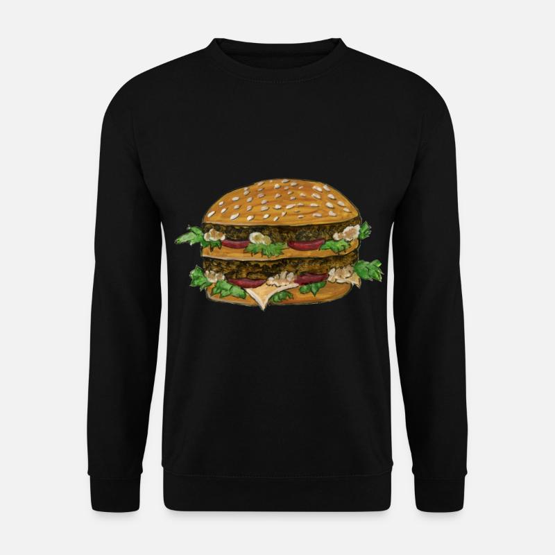 hamburger - burger - cheeseburger - Unisex Sweatshirt - black