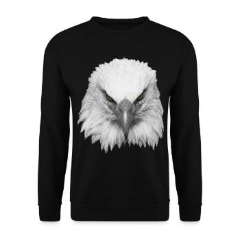 tête Grand Aigle - Sweat-shirt Unisexe - noir - Devant - Alina (178cm) & Michal (187cm)