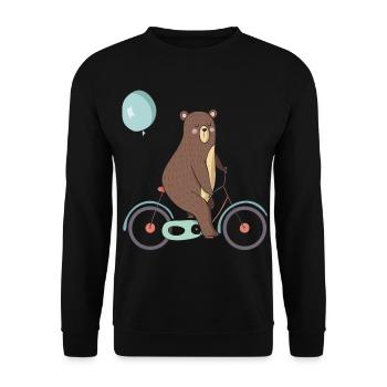 Ours sur un vélo - Sweat-shirt Unisexe - noir - Devant - Alina (178cm) & Michal (187cm)