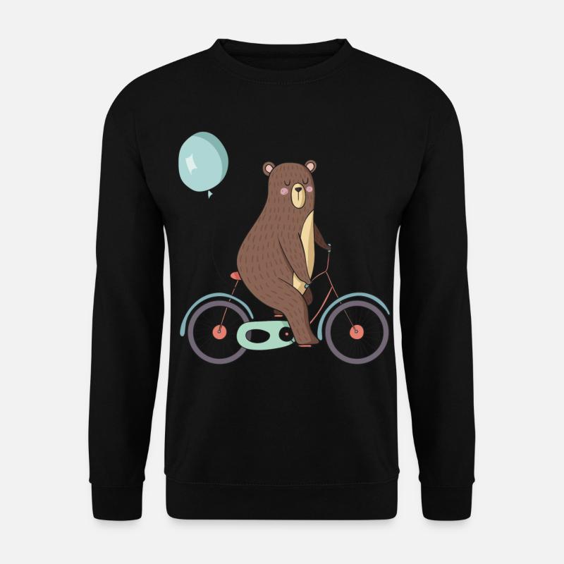 Bear on a bicycle - Unisex Sweatshirt - black