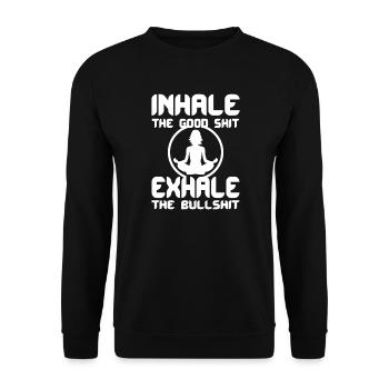 Yoga Yogi Meditating Buddhism Om Zen Spiritual - Unisex Sweatshirt - black - Front - Alina (178cm) & Michal (187cm)