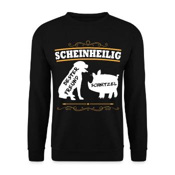 Veganer Vegan Tierschutz Tierrechte Soja Tofu - Unisex Pullover - Schwarz - Vorne - Alina (178cm) & Michal (187cm)