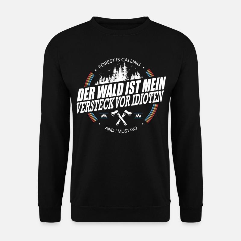 HOLZ SÄGE KETTENSÄGE GESCHENK WALD HOLZBRÜDER - Unisex Pullover - Schwarz